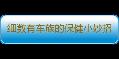 细数有车族的保健小妙招