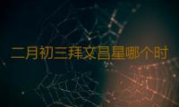 二月初三拜文昌星哪个时辰好2023