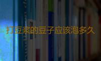 打豆浆的豆子应该泡多久？在家打豆浆的方法